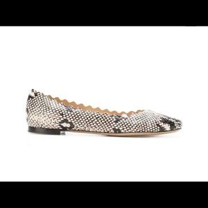 Chloe Lauren Snakeskin ballerina flats